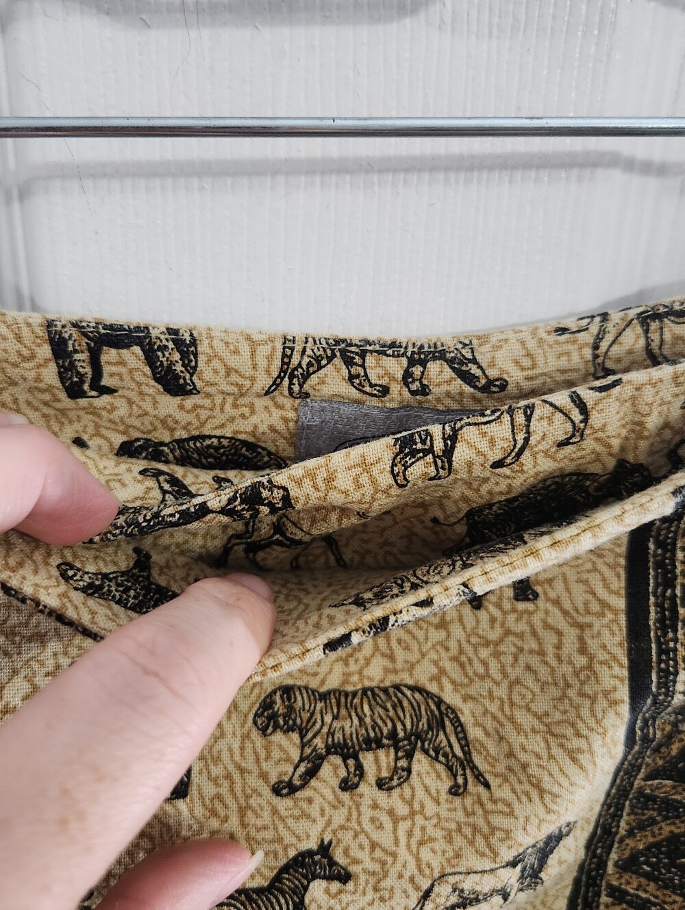 Tribal linen blend wrap maxi skirt size 14 African indie wildlife Animals safari - Picture 5 of 10